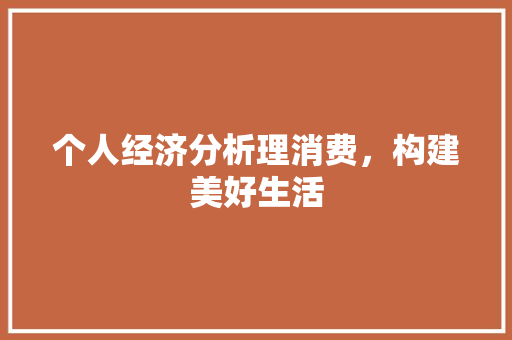 个人经济分析理消费,构建美好生活 个人经济分析理消费,构建美好生活