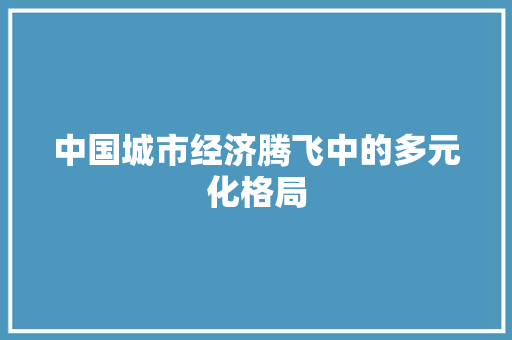 中国城市经济腾飞中的多元化格局 中国城市经济腾飞中的多元化格局