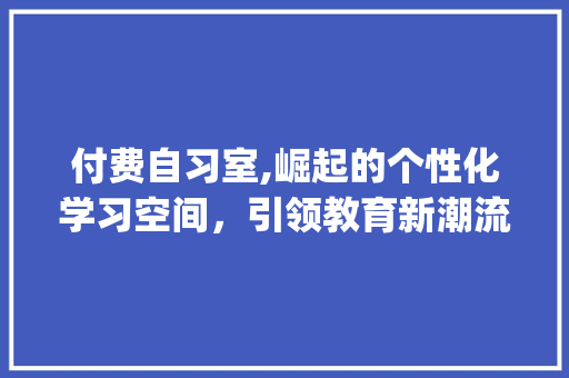 付费自习室,崛起的个性化学习空间,引领教育新潮流_付费自习室的市场趋势 付费自习室,崛起的个性化学习空间,引领教育新潮流_付费自习室的市场趋势