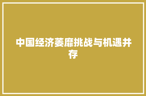 中国经济萎靡挑战与机遇并存 中国经济萎靡挑战与机遇并存