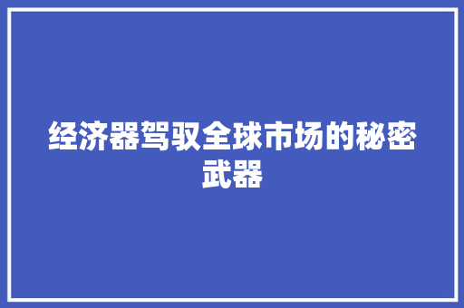 经济器驾驭全球市场的秘密武器 经济器驾驭全球市场的秘密武器