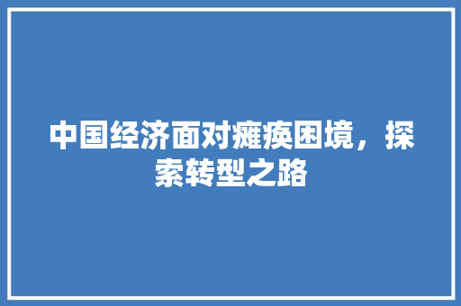 中国经济面对瘫痪困境,探索转型之路 中国经济面对瘫痪困境,探索转型之路