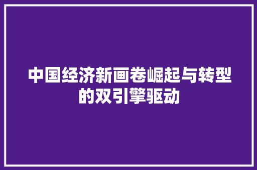 中国经济新画卷崛起与转型的双引擎驱动