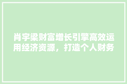肖宇梁财富增长引擎高效运用经济资源,打造个人财务自由之路 肖宇梁财富增长引擎高效运用经济资源,打造个人财务自由之路