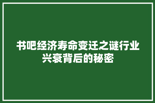 书吧经济寿命变迁之谜行业兴衰背后的秘密 书吧经济寿命变迁之谜行业兴衰背后的秘密