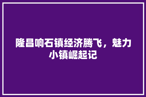 隆昌响石镇经济腾飞,魅力小镇崛起记 隆昌响石镇经济腾飞,魅力小镇崛起记
