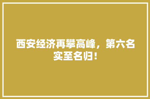 西安经济再攀高峰,第六名实至名归! 西安经济再攀高峰,第六名实至名归!