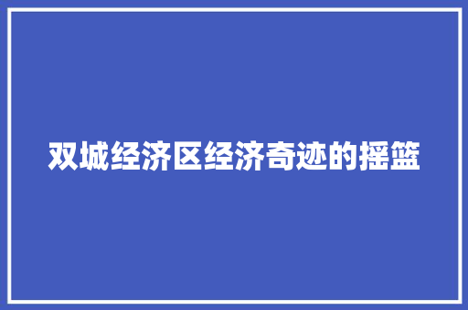 双城经济区经济奇迹的摇篮 双城经济区经济奇迹的摇篮