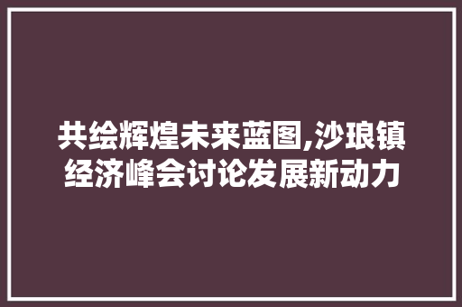 共绘辉煌未来蓝图,沙琅镇经济峰会讨论发展新动力 共绘辉煌未来蓝图,沙琅镇经济峰会讨论发展新动力