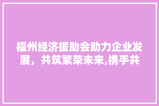 福州经济援助会助力企业发展,共筑繁荣未来,携手共进,共创辉煌 福州经济援助会助力企业发展,共筑繁荣未来,携手共进,共创辉煌