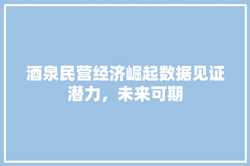 酒泉民营经济崛起数据见证潜力,未来可期 酒泉民营经济崛起数据见证潜力,未来可期