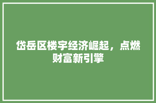 岱岳区楼宇经济崛起,点燃财富新引擎 岱岳区楼宇经济崛起,点燃财富新引擎
