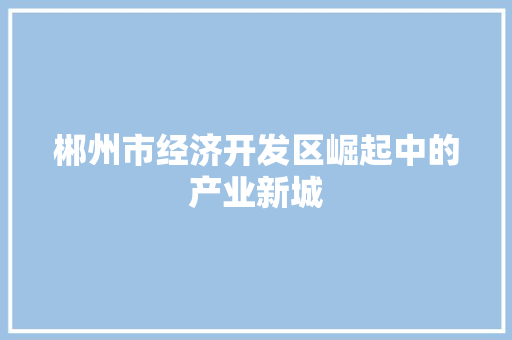 郴州市经济开发区崛起中的产业新城 郴州市经济开发区崛起中的产业新城