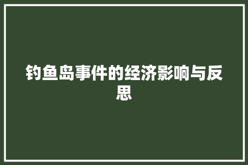 钓鱼岛事件的经济影响与反思 钓鱼岛事件的经济影响与反思