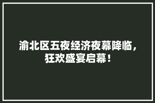 渝北区五夜经济夜幕降临,狂欢盛宴启幕! 渝北区五夜经济夜幕降临,狂欢盛宴启幕!