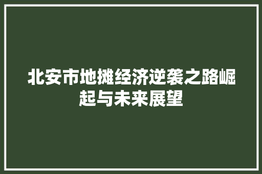 北安市地摊经济逆袭之路崛起与未来展望 北安市地摊经济逆袭之路崛起与未来展望