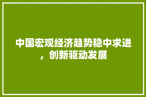 中国宏观经济趋势稳中求进,创新驱动发展 中国宏观经济趋势稳中求进,创新驱动发展