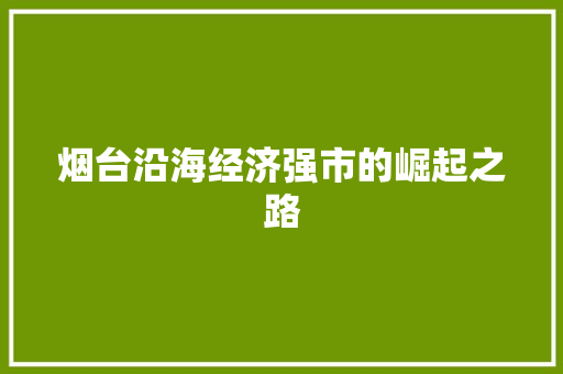 烟台沿海经济强市的崛起之路 烟台沿海经济强市的崛起之路