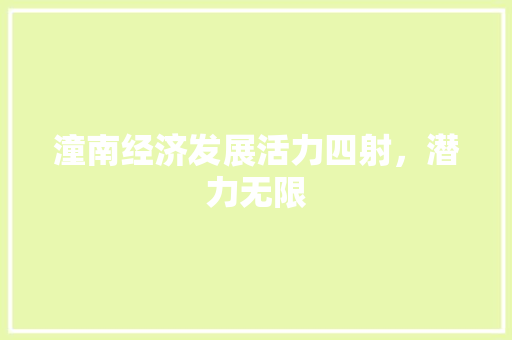 潼南经济发展活力四射,潜力无限 潼南经济发展活力四射,潜力无限