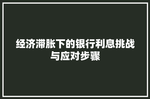 经济滞胀下的银行利息挑战与应对步骤 经济滞胀下的银行利息挑战与应对步骤