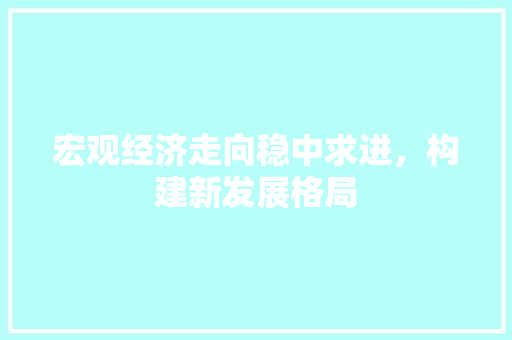 宏观经济走向稳中求进,构建新发展格局 宏观经济走向稳中求进,构建新发展格局