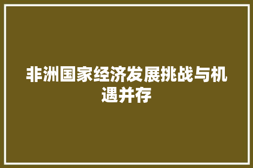 非洲国家经济发展挑战与机遇并存 非洲国家经济发展挑战与机遇并存