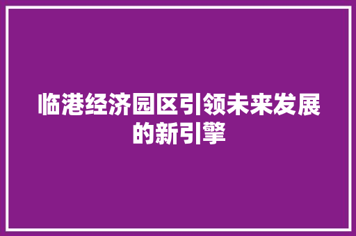 临港经济园区引领未来发展的新引擎 临港经济园区引领未来发展的新引擎