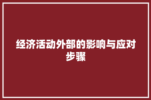 经济活动外部的影响与应对步骤 经济活动外部的影响与应对步骤