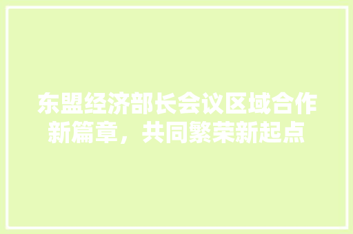 东盟经济部长会议区域合作新篇章,共同繁荣新起点 东盟经济部长会议区域合作新篇章,共同繁荣新起点