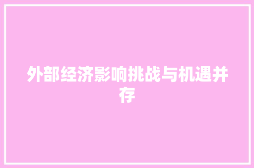外部经济影响挑战与机遇并存 外部经济影响挑战与机遇并存