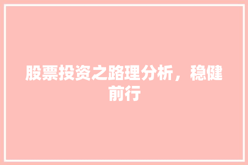 股票投资之路理分析,稳健前行 股票投资之路理分析,稳健前行