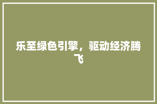 乐至绿色引擎,驱动经济腾飞 乐至绿色引擎,驱动经济腾飞