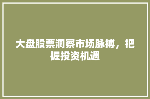 大盘股票洞察市场脉搏,把握投资机遇 大盘股票洞察市场脉搏,把握投资机遇