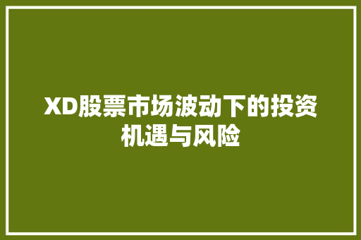 XD股票市场波动下的投资机遇与风险 XD股票市场波动下的投资机遇与风险