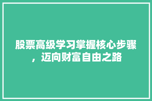 股票高级学习掌握核心步骤,迈向财富自由之路 股票高级学习掌握核心步骤,迈向财富自由之路