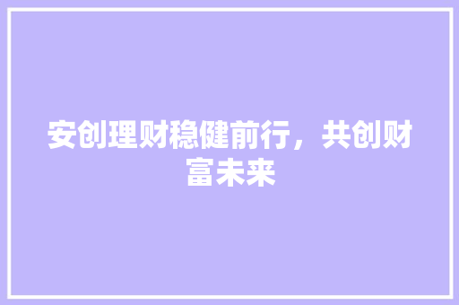 安创理财稳健前行,共创财富未来 安创理财稳健前行,共创财富未来
