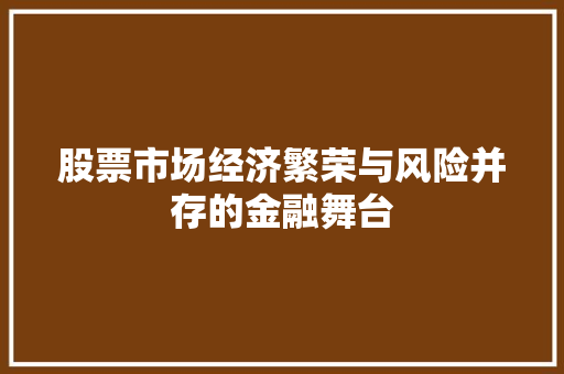 股票市场经济繁荣与风险并存的金融舞台