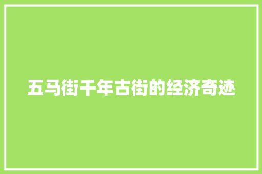 五马街千年古街的经济奇迹 五马街千年古街的经济奇迹
