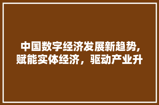 中国数字经济发展新趋势,赋能实体经济，驱动产业升级
