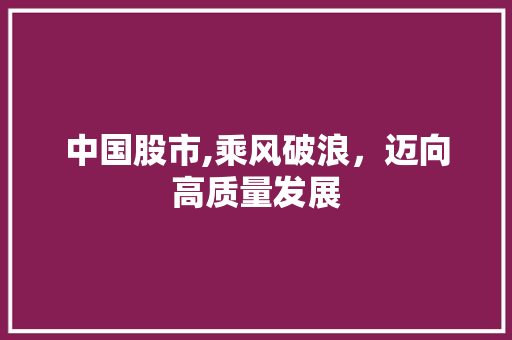 中国股市,乘风破浪,迈向高质量发展 中国股市,乘风破浪,迈向高质量发展