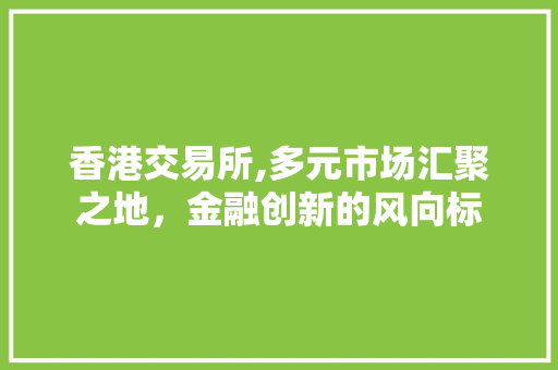 香港交易所,多元市场汇聚之地,金融创新的风向标 香港交易所,多元市场汇聚之地,金融创新的风向标