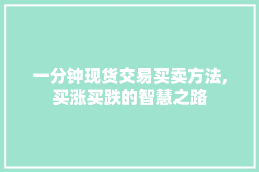 一分钟现货交易买卖方法,买涨买跌的智慧之路