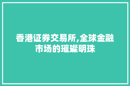 香港证券交易所,全球金融市场的璀璨明珠 香港证券交易所,全球金融市场的璀璨明珠