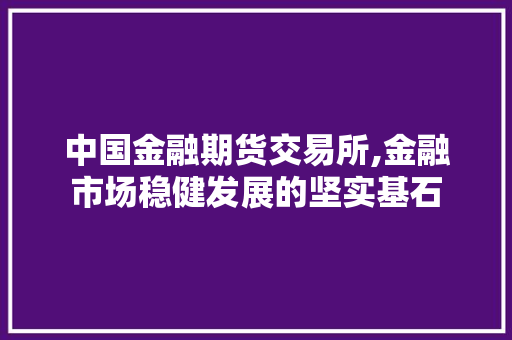 中国金融期货交易所,金融市场稳健发展的坚实基石 中国金融期货交易所,金融市场稳健发展的坚实基石