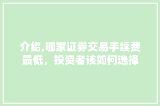 介绍,哪家证券交易手续费最低,投资者该如何选择 介绍,哪家证券交易手续费最低,投资者该如何选择