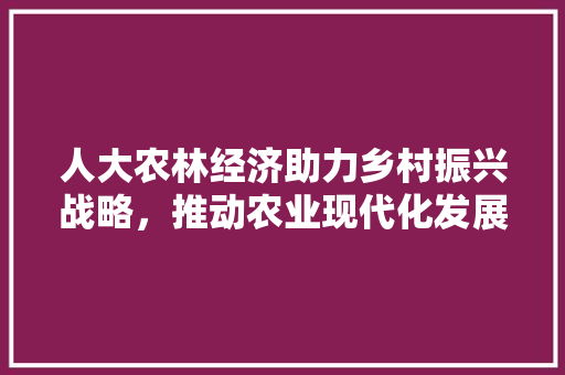 人大农林经济助力乡村振兴战略,推动农业现代化发展 人大农林经济助力乡村振兴战略,推动农业现代化发展