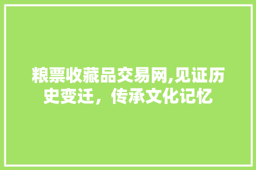 粮票收藏品交易网,见证历史变迁，传承文化记忆