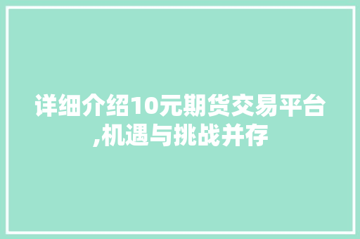 详细介绍10元期货交易平台,机遇与挑战并存