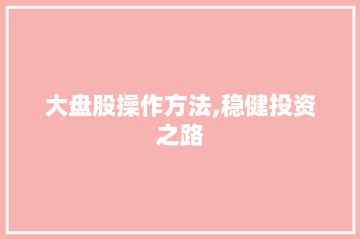 大盘股操作方法,稳健投资之路