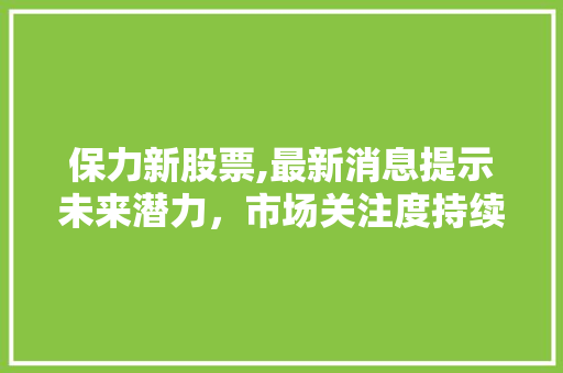 保力新股票,最新消息提示未来潜力,市场关注度持续升温 保力新股票,最新消息提示未来潜力,市场关注度持续升温